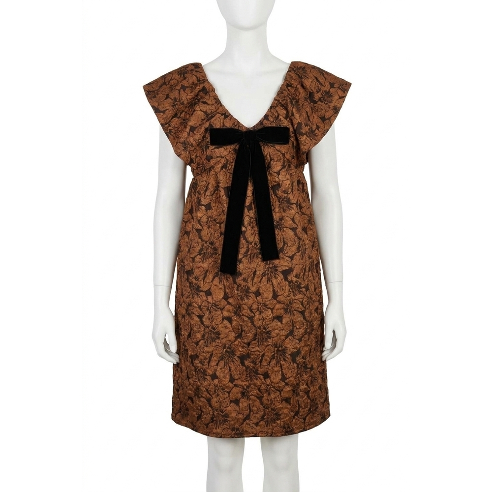 NEW ODDI floral textured mini dress in copper